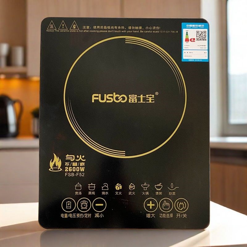 富士宝电磁炉家用超薄2600W火锅炒菜烧水触屏智能小型学生宿舍