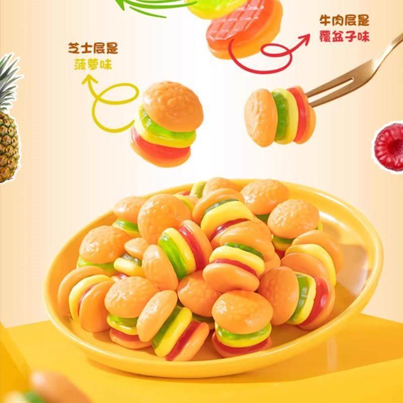 德国口力Trolli汉堡糖橡皮糖酸小虫软糖孩子儿童学生奖励小零食品