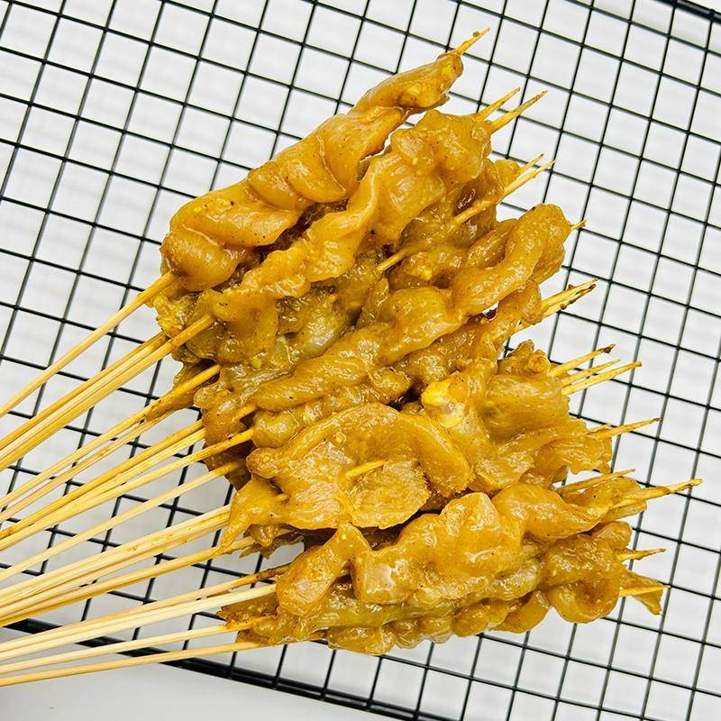 新货咖喱鸡肉小串商用迷你里脊肉小把串小鲜肉铁板烧烤油炸小肉串
