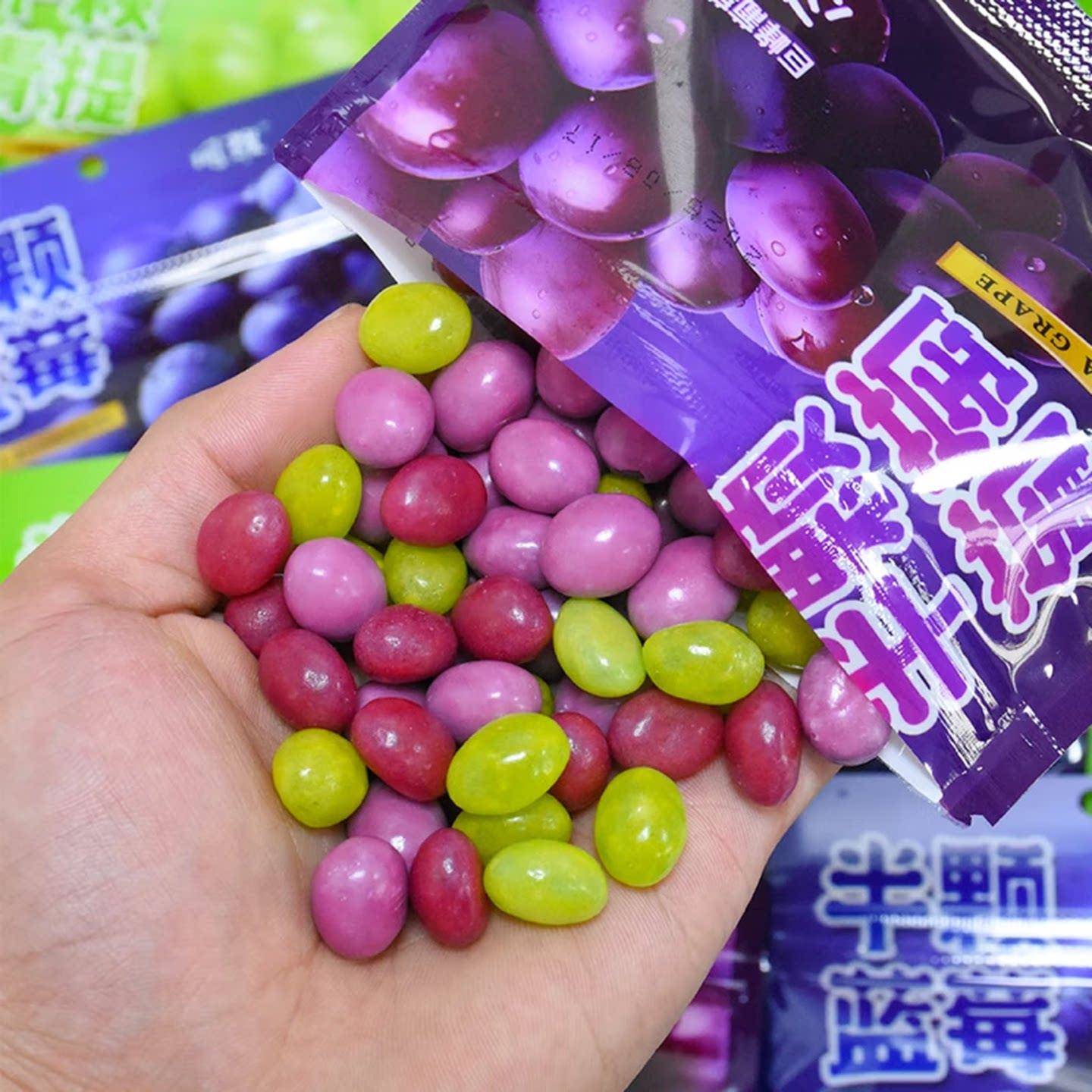 【50%果汁添加】半颗软糖葡萄蓝莓青提味高果汁果味糖果零食休闲