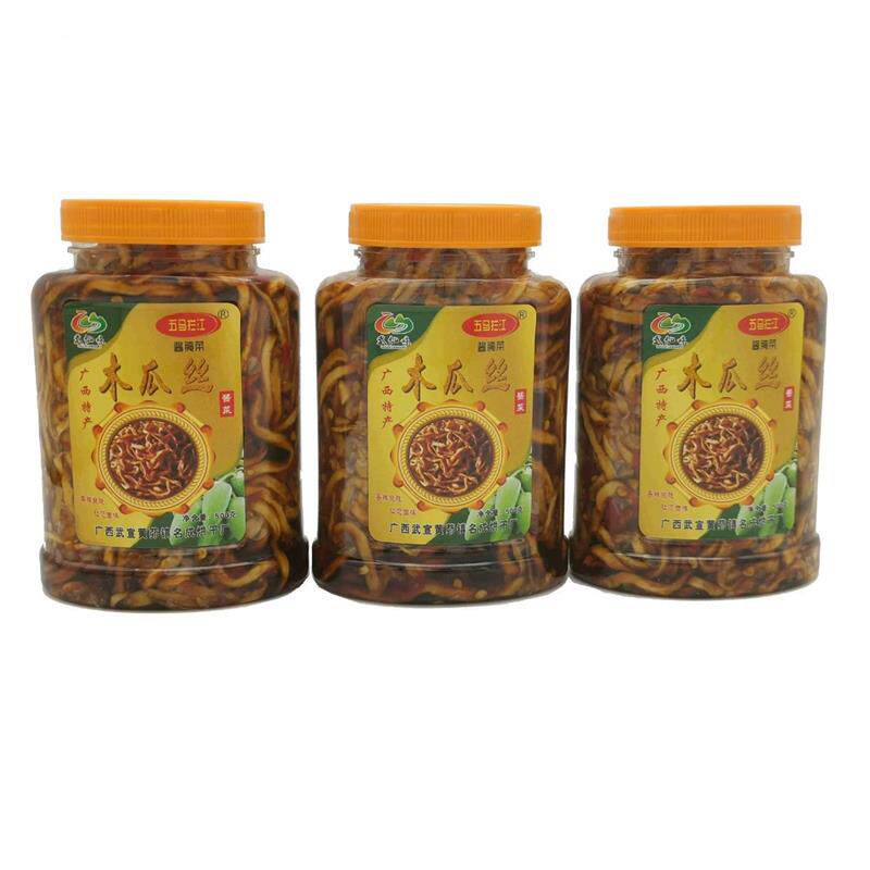 广西武宣特产黄茆镇五马拦江木瓜丝香辣500g