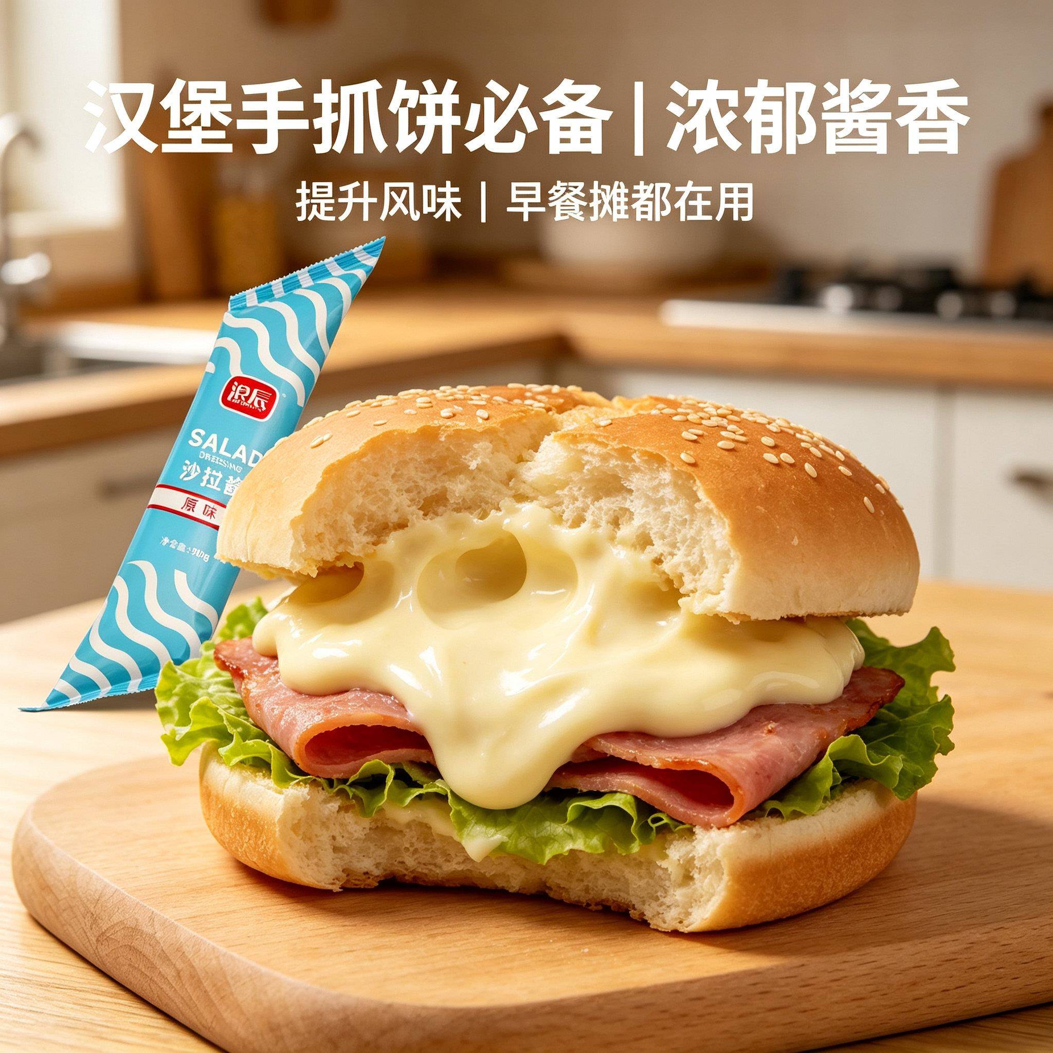 新货浪辰原味沙拉酱900g*12整箱手抓饼寿司水果沙拉调味酱烘焙商