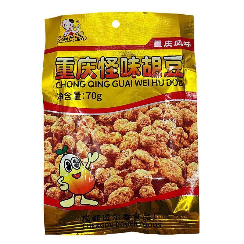 70g/袋逗尔想怪味胡豆麻辣蚕豆兰花豆香辣味坚果炒货休闲零食包邮