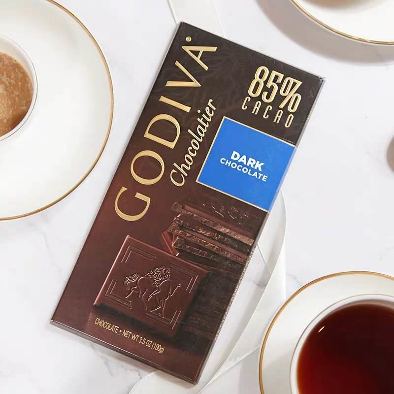 大板GODIVA哥蒂歌帝梵黑苦烘焙牛奶巧克片排块90g*6块进口零食品