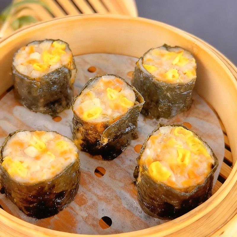 新货紫菜卷海苔肉卷广式点心半成品日式料理寿司猪肉卷早茶点蒸早
