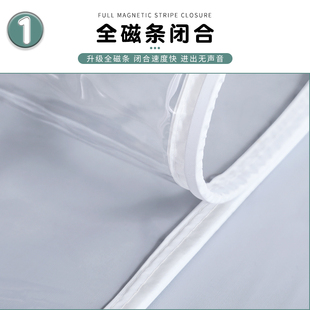 全磁条空调门帘透明防油烟免打孔隔断磁吸静音防冷气家用卧室防风