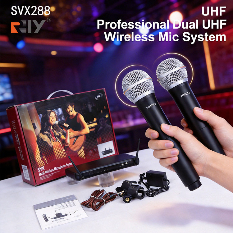 SVX288无线麦克风一拖二KTV唱歌动圈麦话筒演出会议调频U段家用
