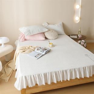 全棉床裙床盖三件套夹棉床笠韩版 花边四件套床上用品