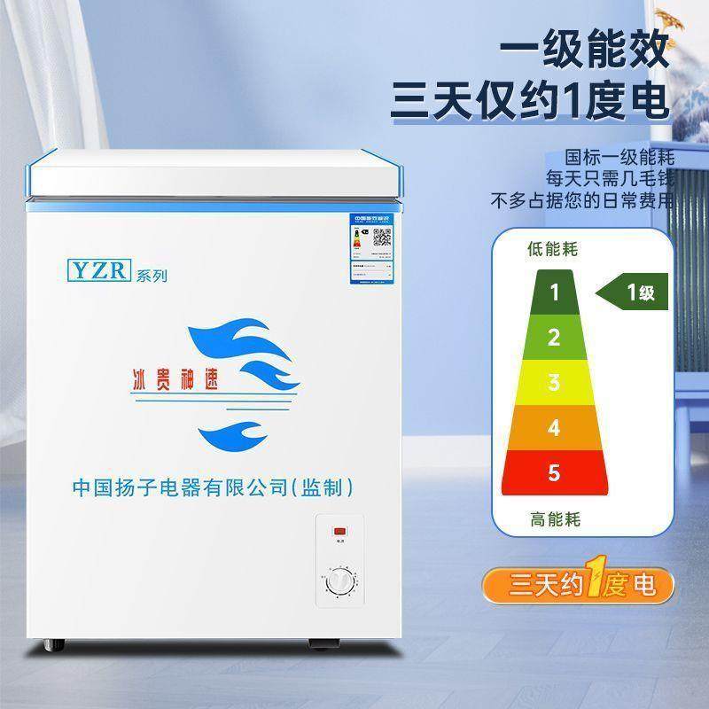 冰柜小型家用宿舍迷你冷冻冷藏卧式双温两用1级节能冰箱
