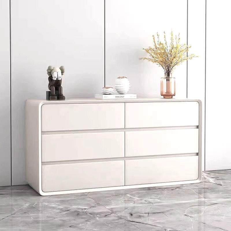 实木斗柜奶油风卧室床尾柜大容量简约收纳柜客厅靠墙抽屉柜八斗柜