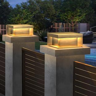 全铜柱头灯太阳能户外灯别墅大门灯柱子灯防水庭院围墙灯门柱灯