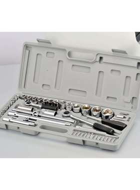 直销52件套五金工具组合套装套筒接杆滑杆棘轮汽摩修随车工具