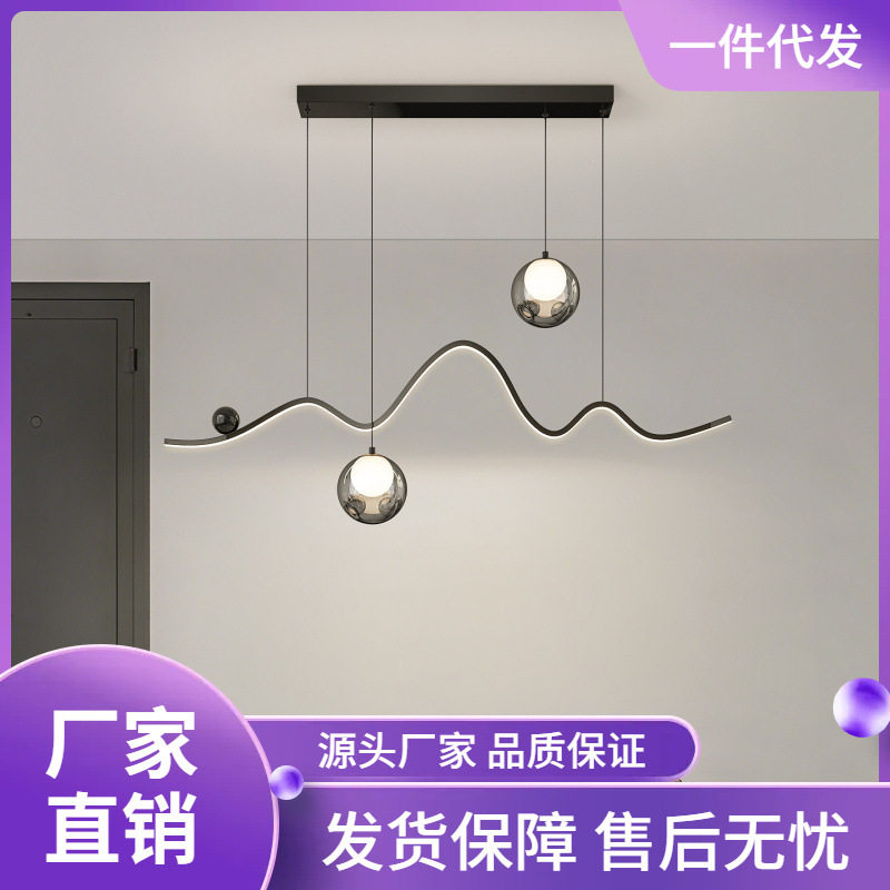 创意长条餐厅主灯2026新款意式极简餐桌灯饰轻奢感吧台吊灯