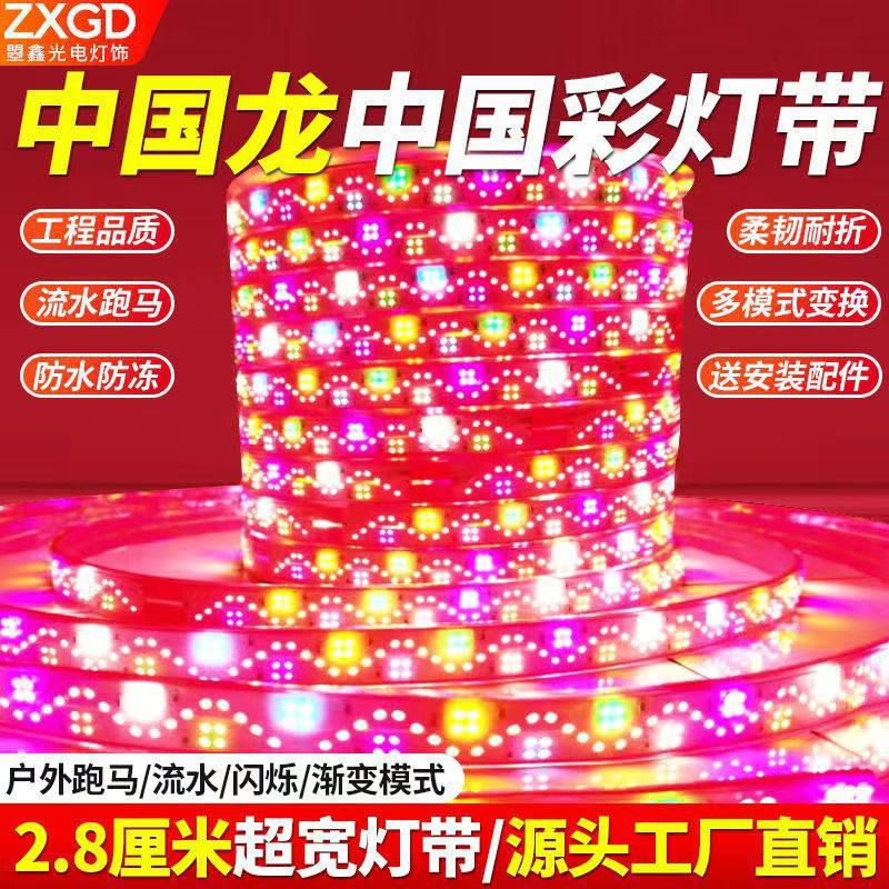 中国龙红皮312防水六彩跑马灯珠