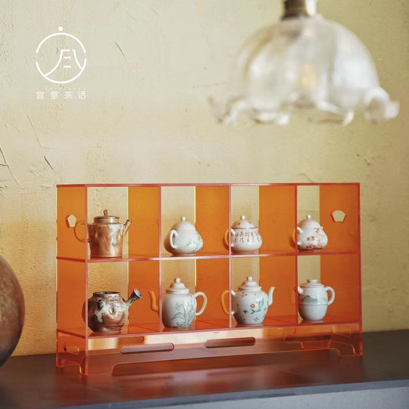 立木堂有色亚克力多宝阁展示架博古架茶棚茶壶新中式茶器收纳架