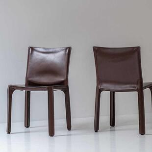 意式马鞍皮餐椅Cassina卡西纳cab412设计师艺术简约家用靠背椅子