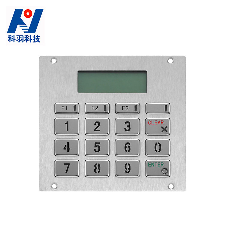 厂家供应不锈钢带显示屏键盘背光键盘液晶屏金融设备键盘