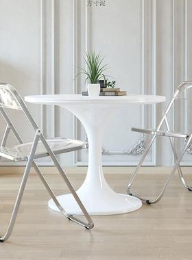 简约折叠椅透明亚克力服装店拍照椅子化妆凳餐厅餐椅水晶靠背凳子