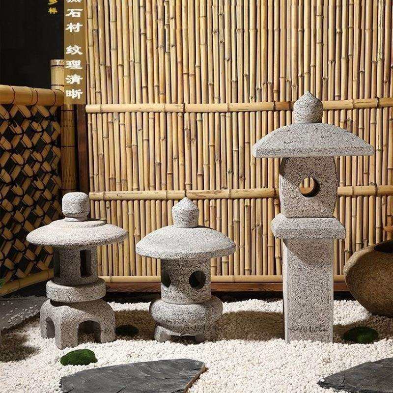 石灯笼石石灯日式庭院灯仿古庭院日式造景摆件石头灯笼石灯庭院