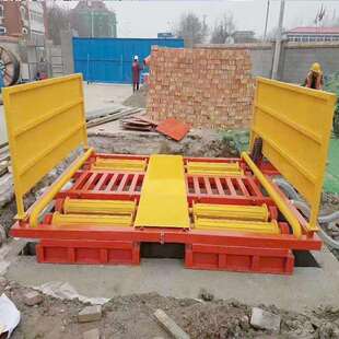 鲁鸿建筑工地滚轴式洗车机八轴滚动式洗轮机工程车辆冲洗平台