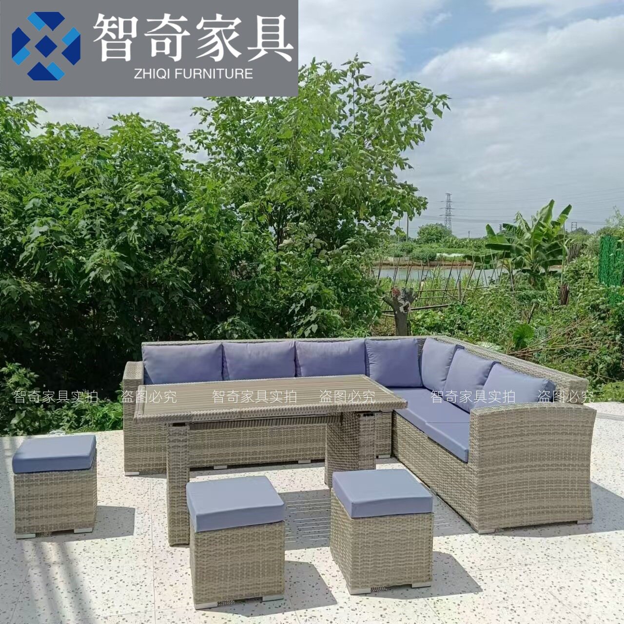 编藤沙发组合防水防晒阳台室外藤椅露台庭院客厅室外休闲藤编家具