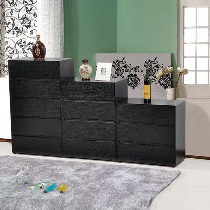 黑色橡木北欧胡桃木实木斗柜简约现代三四五斗柜储物柜卧室收纳柜