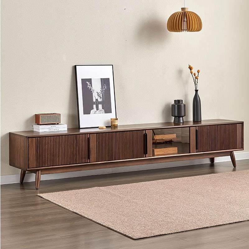 北美黑胡桃木电视柜北欧现代简约客厅柜全实木创意小户型视听柜