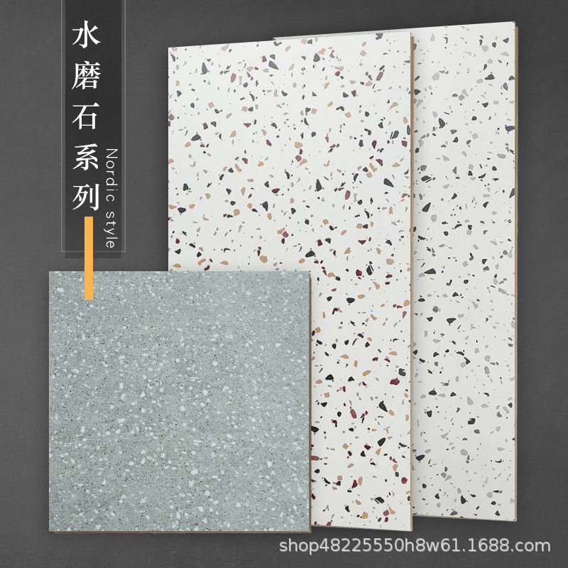 水泥纹灰色木地板工业风强化复合板水磨石服装店复古地板