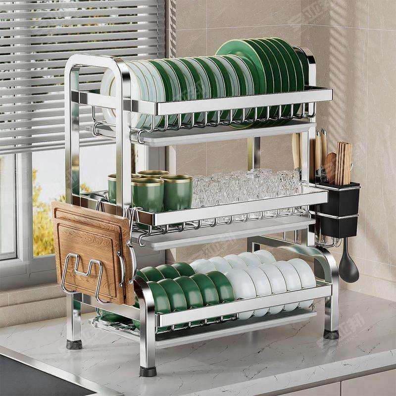 碗碟收纳架沥水篮碗架碗盘碗筷放碗盘子双层新款不锈钢厨房置物架,畜牧/养殖物资,畜牧/养殖器械,淘宝优惠券,粉丝福利购,淘宝优惠卷