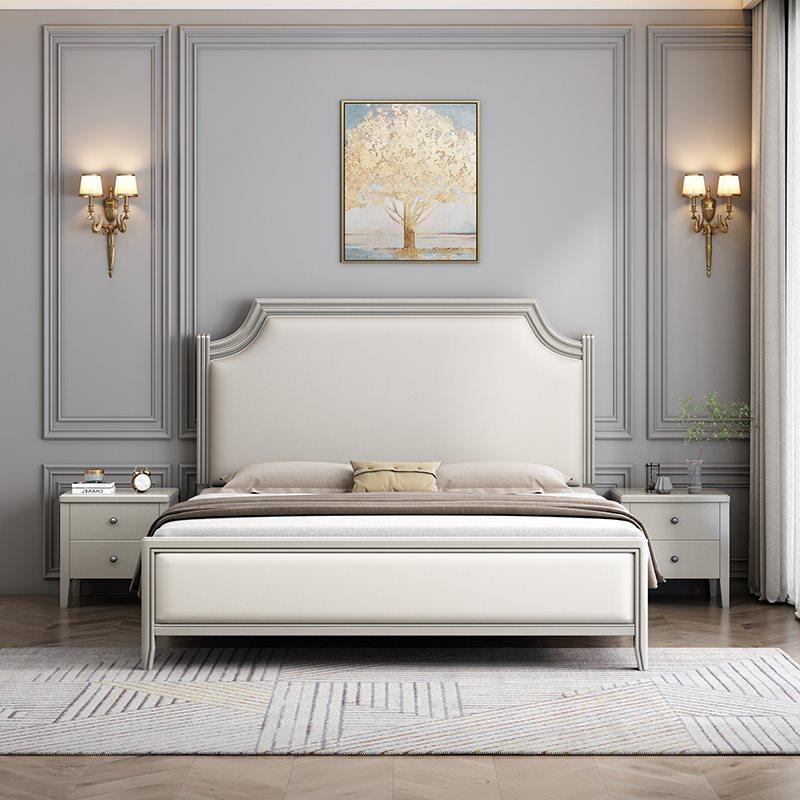 实木床现代简约主卧双人床1.8米美式轻奢经济型全实木工厂直销床