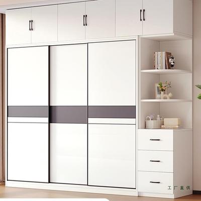 衣柜家用卧室全实木推拉门出租房用新款儿童衣橱简易收纳定制柜