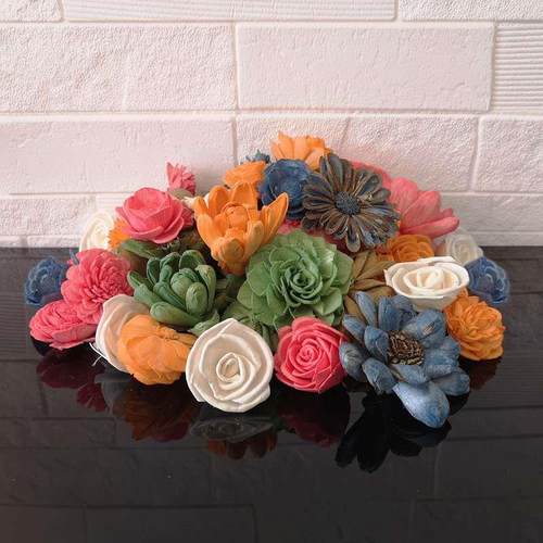 现货|50朵混合套装通草花软装材料仿真干花可打孔插藤条