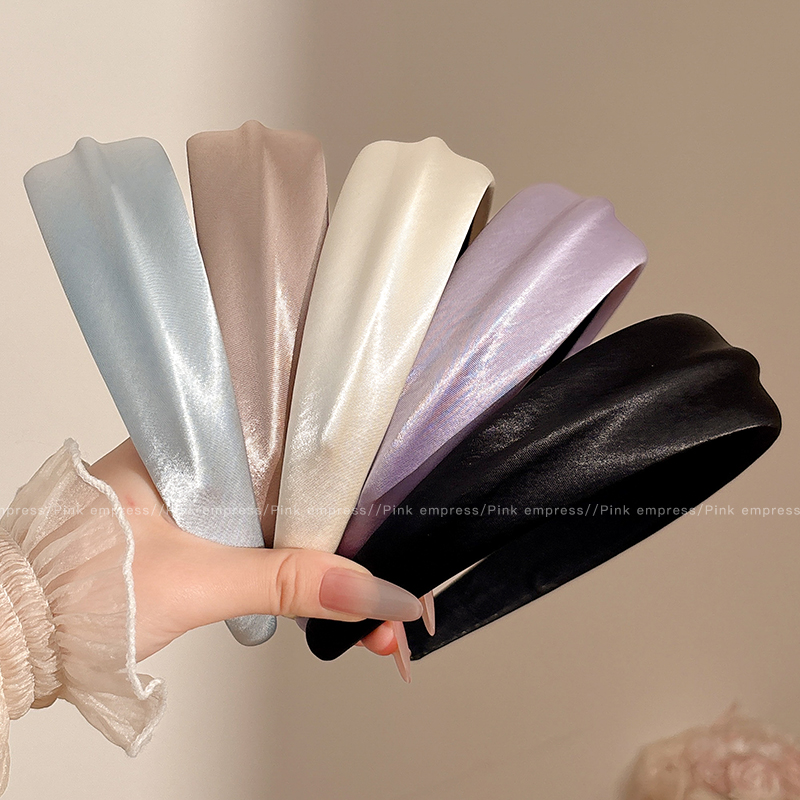 高级感缎面发箍女2025新款发饰糖果色头箍高颅顶压发发卡宽边头饰