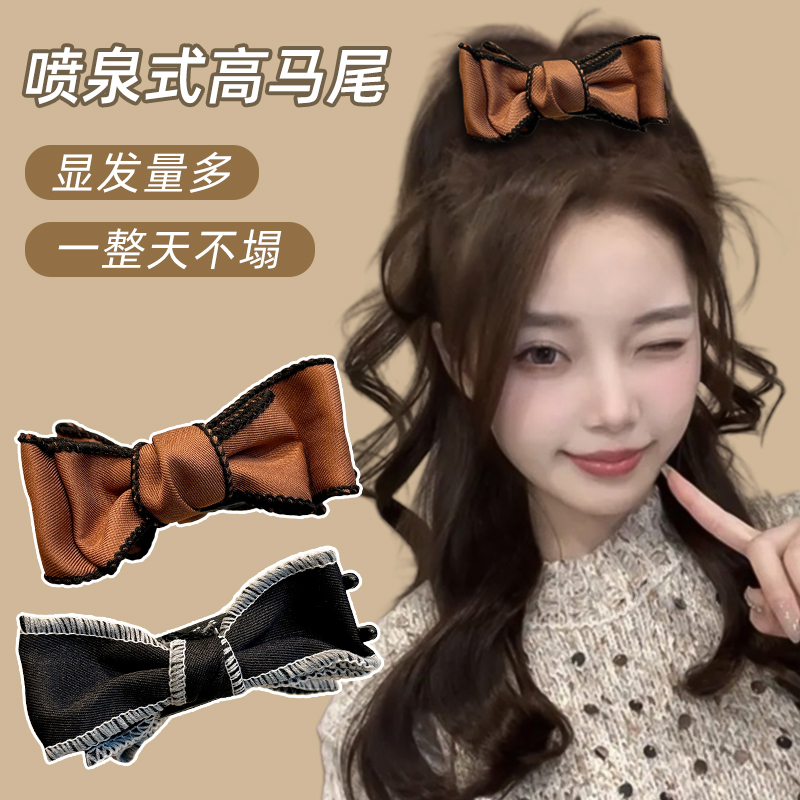蝴蝶结丸子头抓夹秋冬发夹