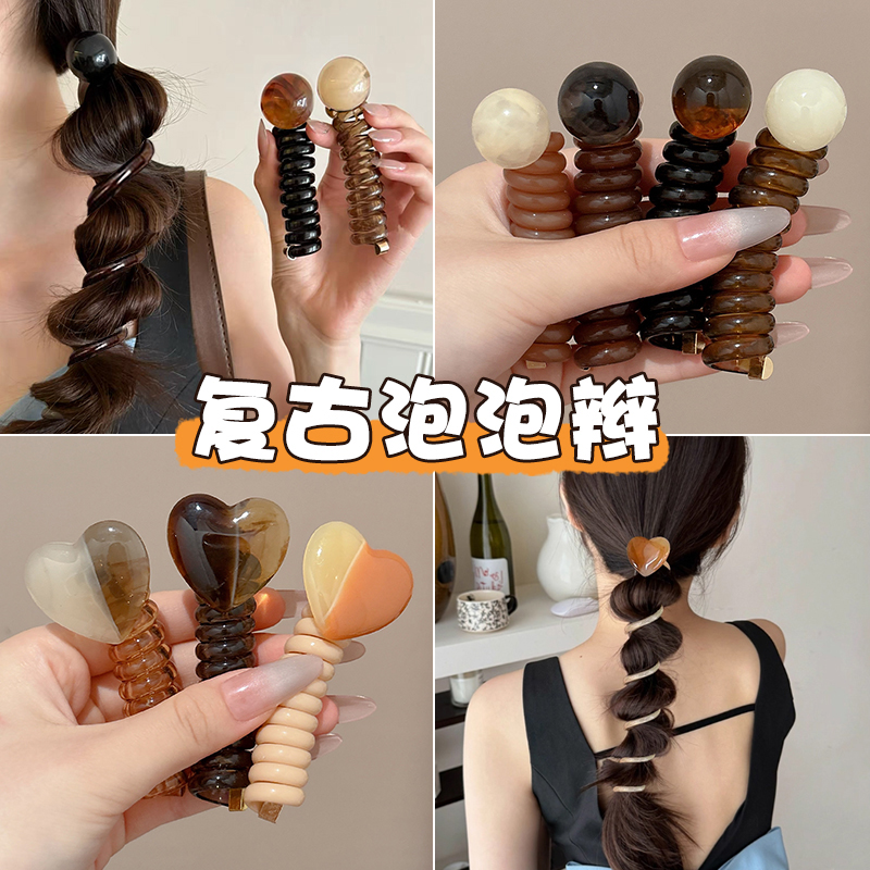 高级感泡泡辫皮筋女扎头发发圈2025新款头饰高弹力不伤发简约头绳