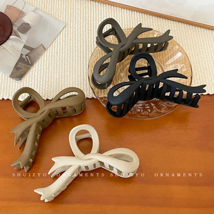 美拉德飘带蝴蝶结抓夹女发夹后脑勺鲨鱼夹高级感发抓头发夹子头饰