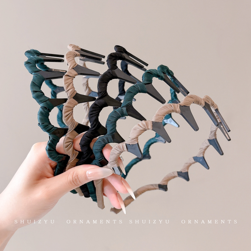 波浪高颅顶发箍女2025新款碎发整理神器洗脸专用带齿压发发卡头箍