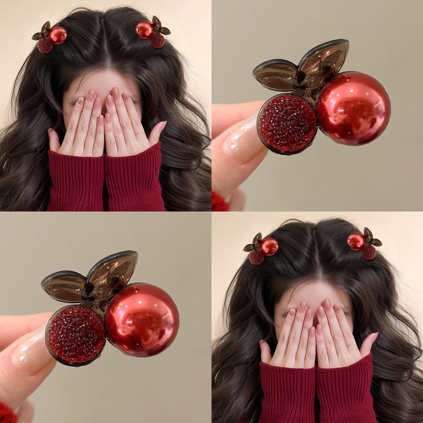 红色樱桃小抓夹女2026新款侧边碎发刘海夹发夹公主头夹子头饰发卡,饰品/流行首饰/时尚饰品新,发饰,淘宝优惠券,粉丝福利购,淘宝优惠卷