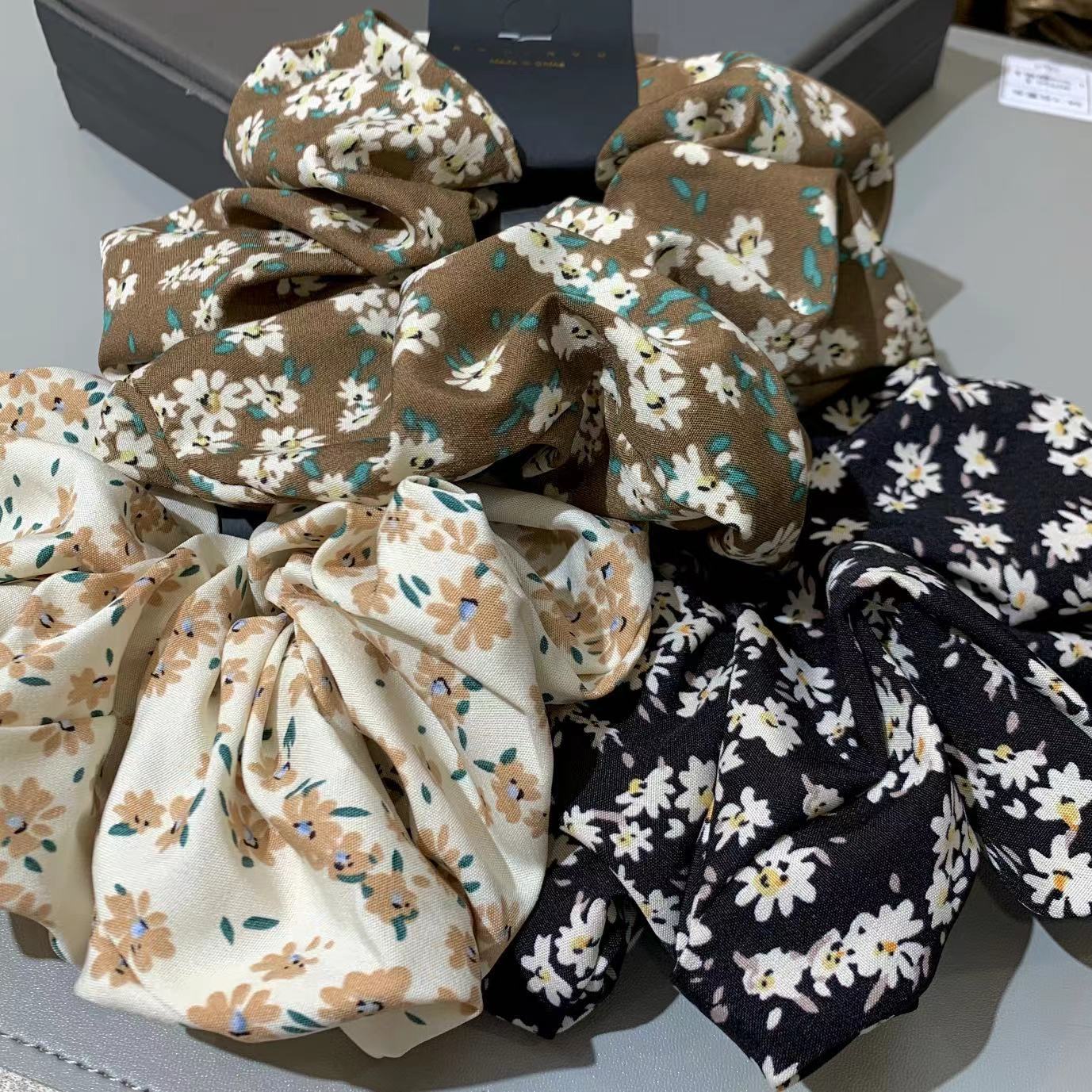 19号韩系精致发绳复古碎花高级感大肠发圈女优雅发饰马尾皮筋头绳