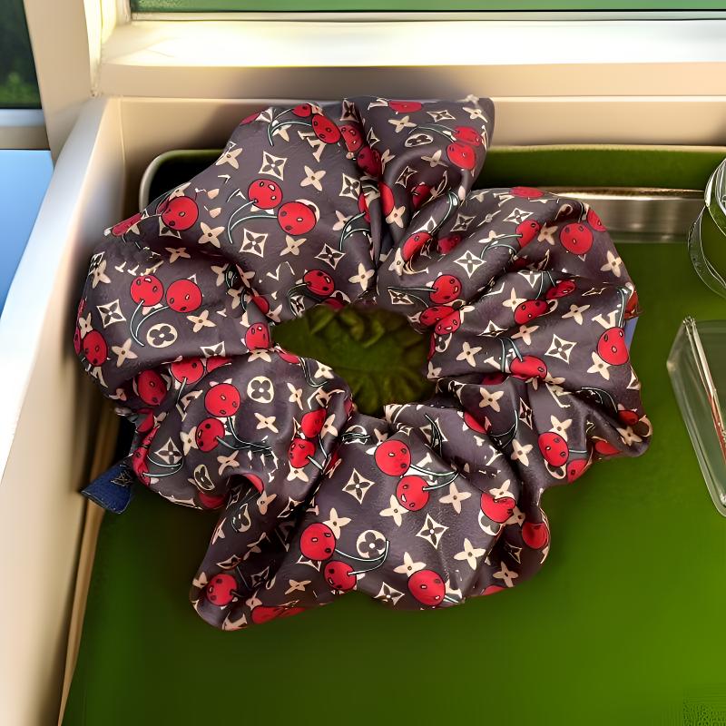 24号L字母樱桃新款发圈大肠圈复古百搭简约发绳马尾发绳