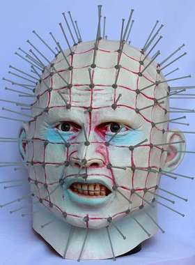 猛鬼追魂面具 Hellraiser钉子人头搞怪道具地狱之城丧尸角色扮演