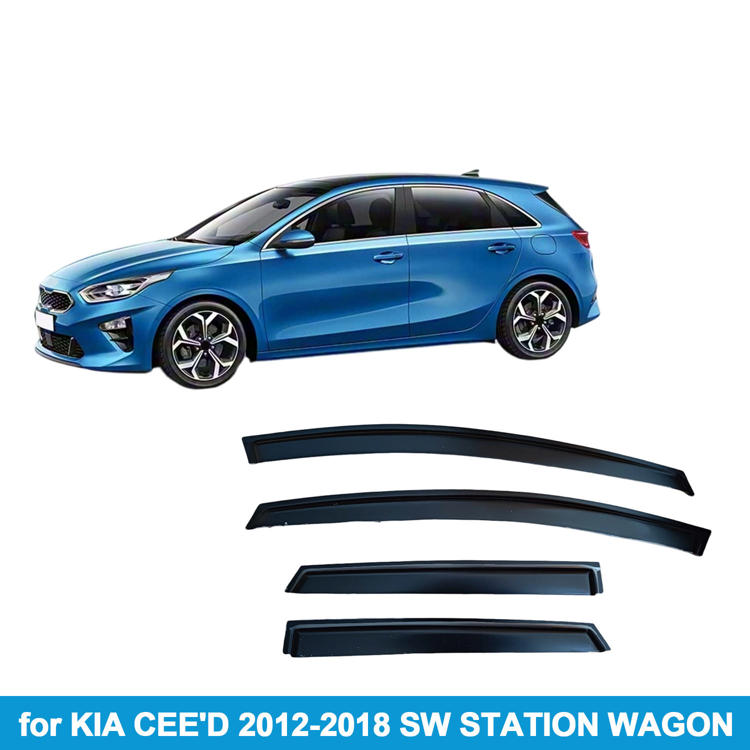 适用起亚Kia Ceed Wagon 2012-2018晴雨挡侧窗导流板雨眉加厚透光