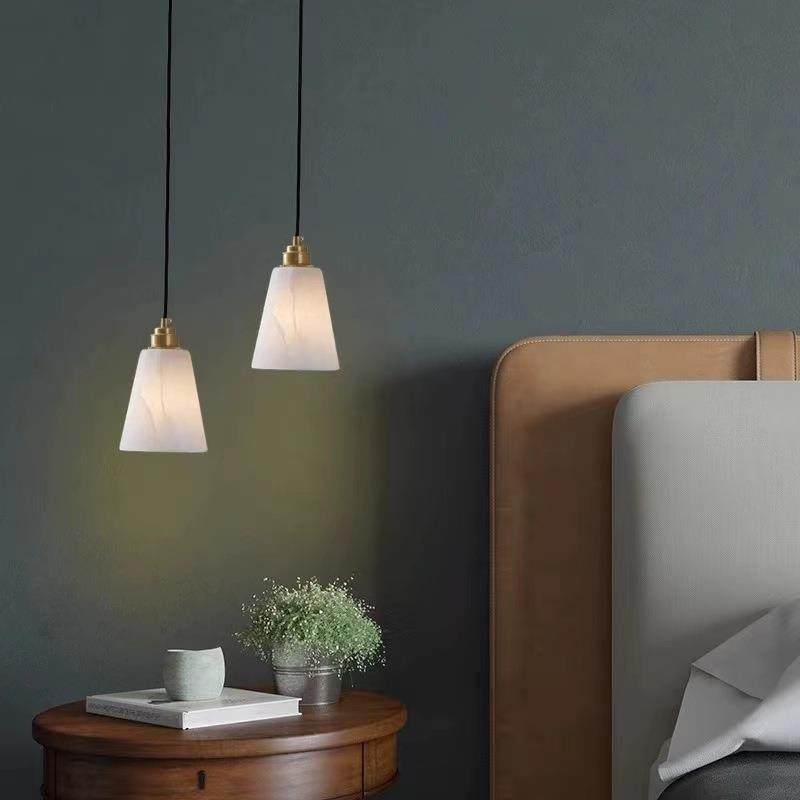 现代简约设计师北欧云石主卧室床头小吊灯民宿入户过道玄关吧台灯