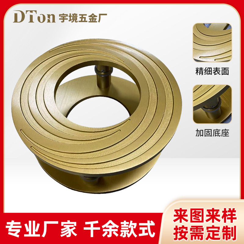 新中式复古金色仿古雕刻半圆拉手