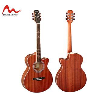 40寸民谣吉他乐器哑光缺角全沙比利木吉他