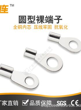 中连圆型裸端RV2-3规格1000只/袋紫铜镀锡冷压安装接线