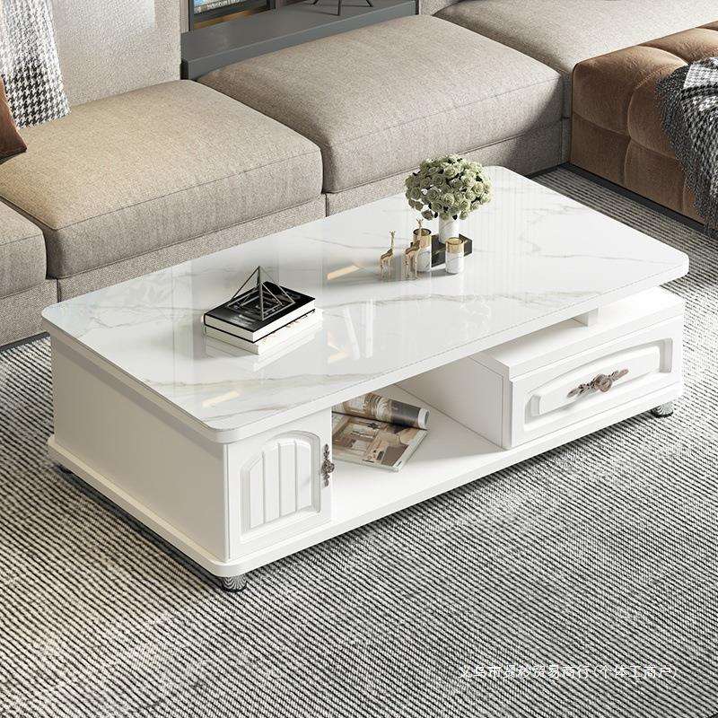 茶几小户型简约现代茶几电视柜组合套装茶台玻璃茶几轻奢客厅家用