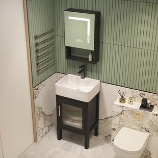批小户加厚太空铝落地阳台浴室柜组合套装一体陶瓷盆法式复古风智