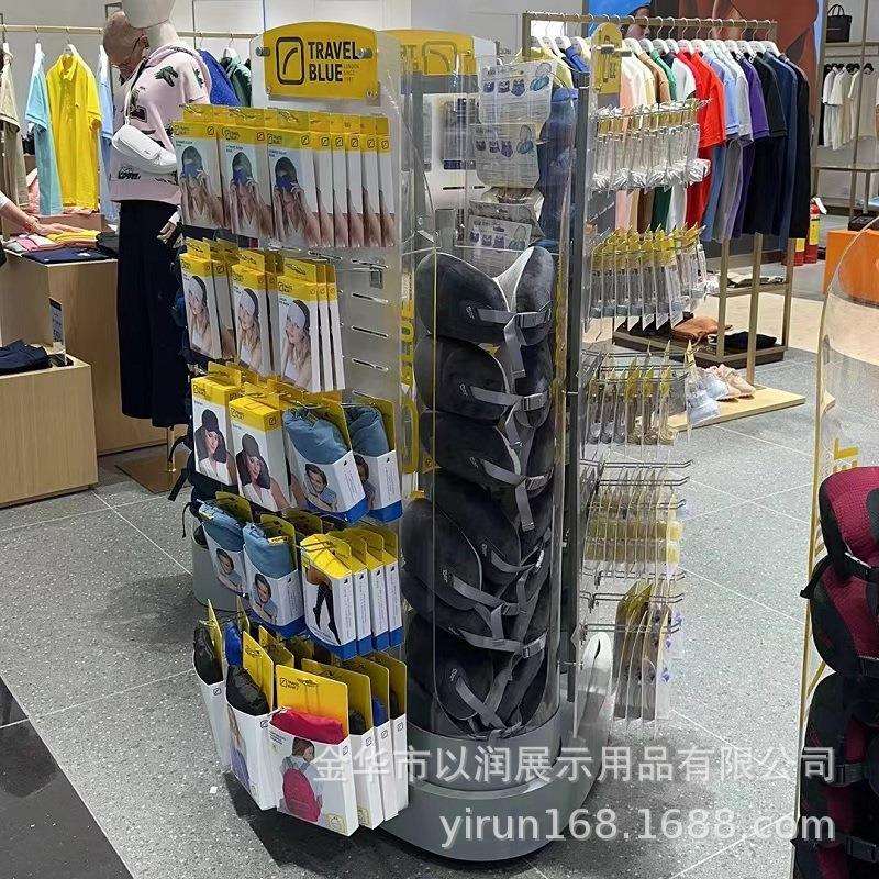 有机玻璃展架相框飞机旅行头枕U型圆筒透明亚克力护颈展示柜