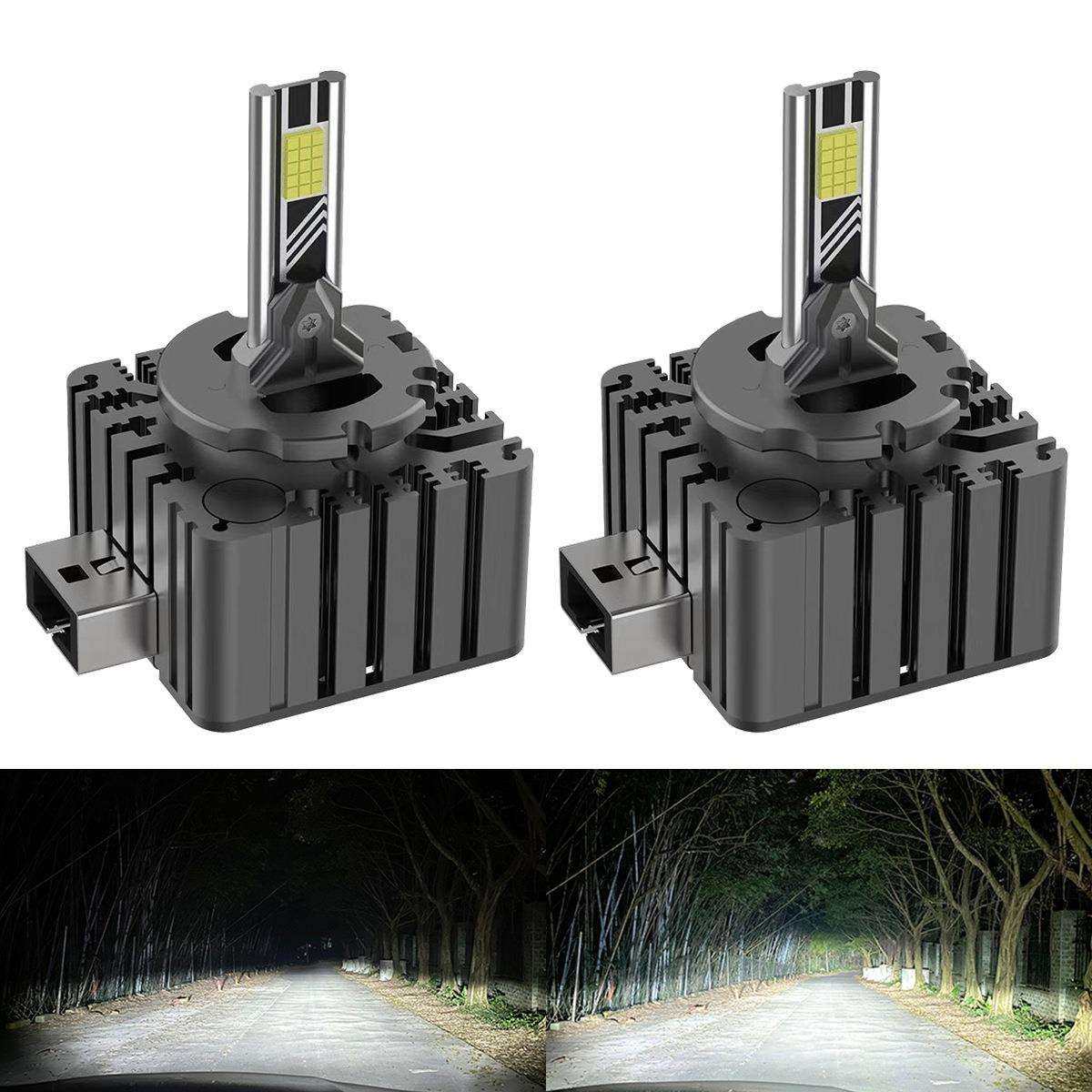 汽车LED大灯直插式D1SD2SD3SD4SD5S超强解码聚光车前大灯